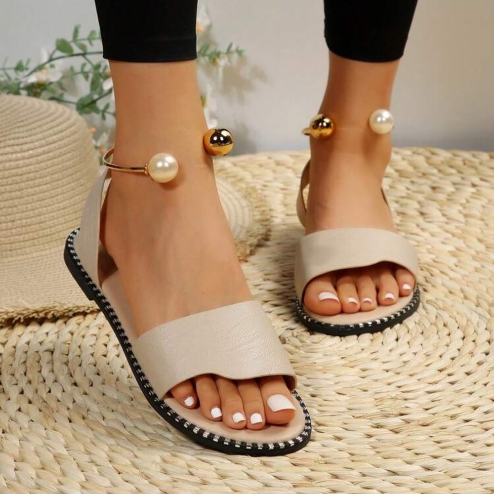 NWOT faux leather open toe sandals